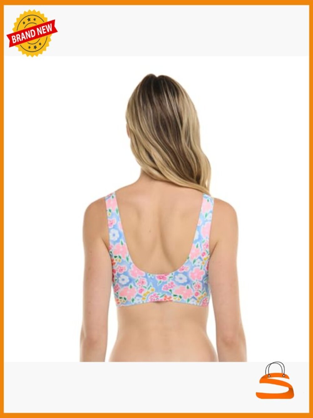 Reversible Sweetheart Crop Top, Nylon Blend, Small, Bikini Top - Picture 3 of 3